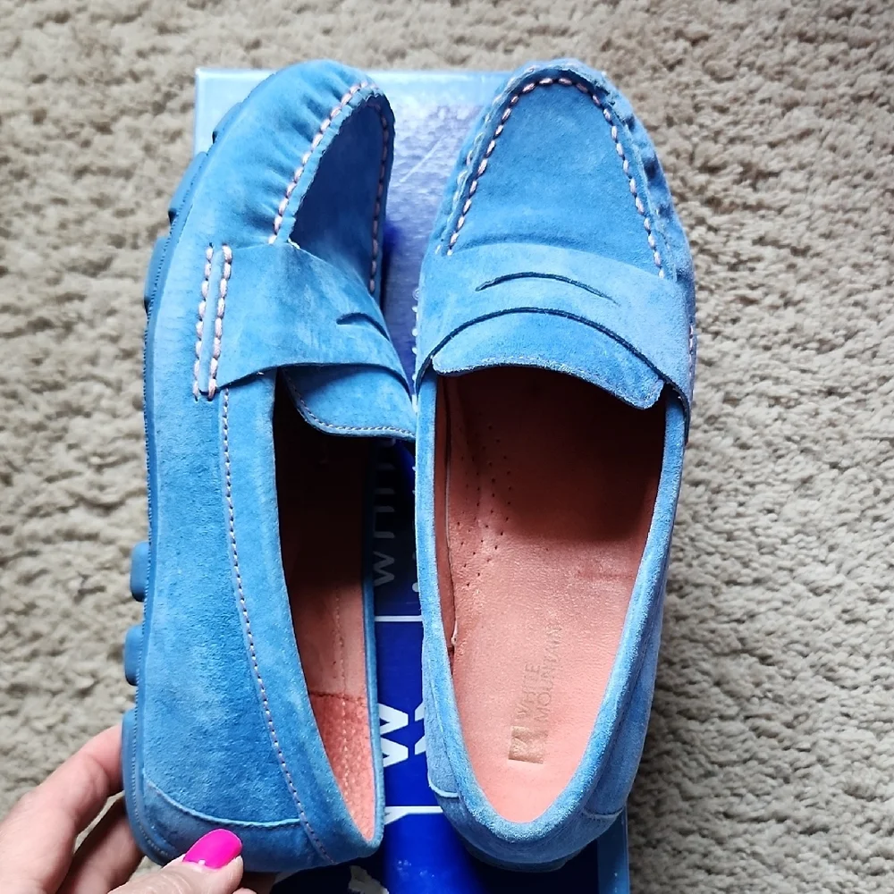 Blue Suede Loafers - Picture 3 of 8